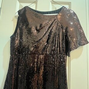 Badgley Mischka Dark Sequin Blouse